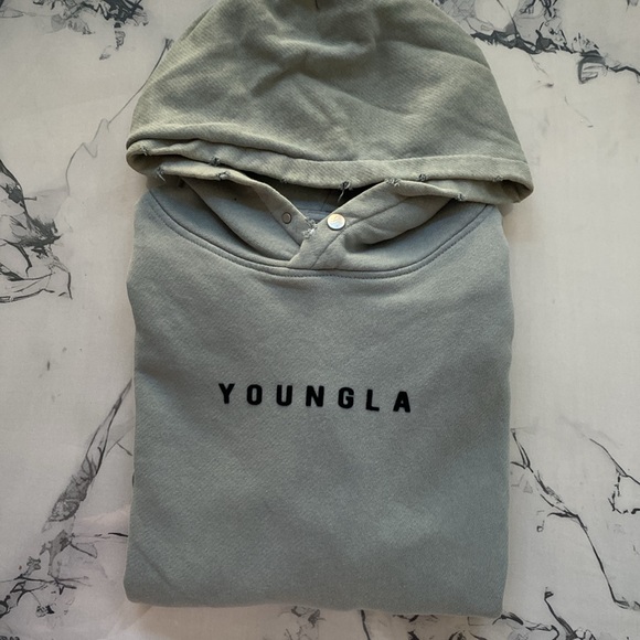 YoungLA Men's Light Gray Hoodie  medium - Picture 1 of 13